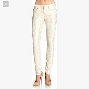 7 For All Mankind skinny metallic snake print jean